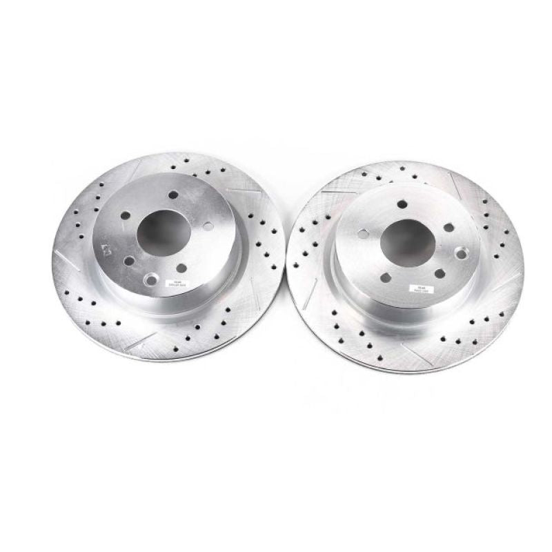 PowerStop fits Infiniti 08-12 EX35 Rear Evolution Drilled & Slotted Rotors -