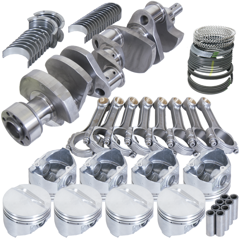 Eagle B13056E040 fits Chevy 350 3.750in Crank 5.700in I-Beam Rods -5cc Flat Top 4.040in Pistons Balanced Assembly