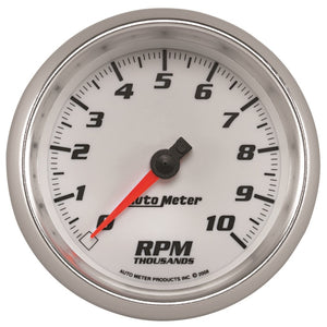 AutoMeter 19798 Autometer Pro-Cycle Gauge Tachometer 3 3/8in 10K Rpm White