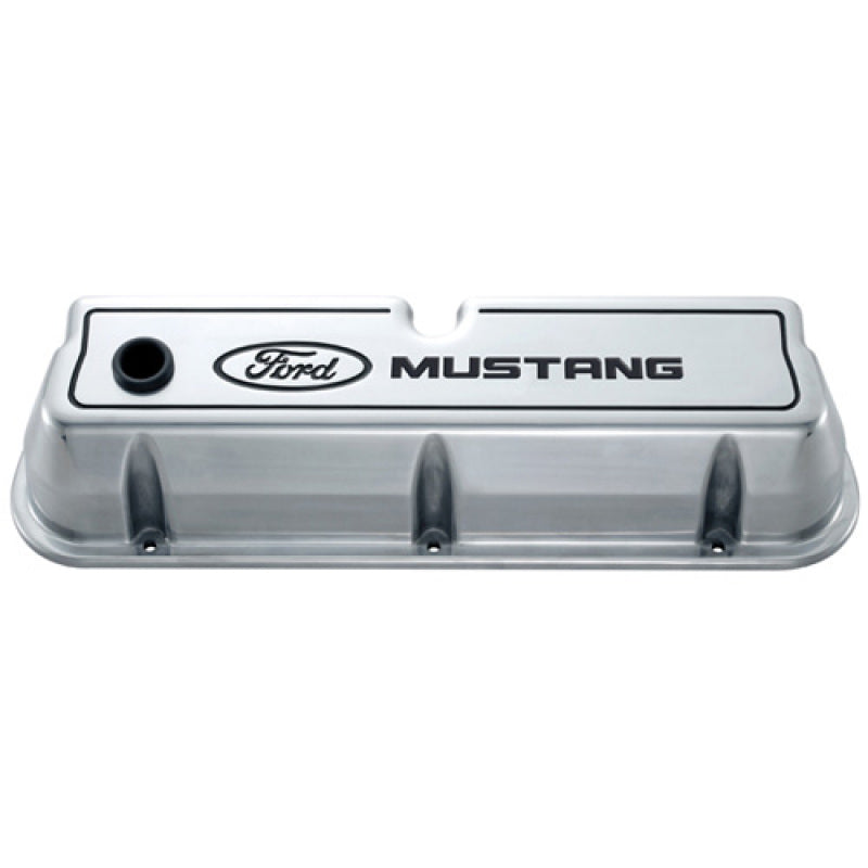 fits Ford 302-030 Racing fits Ford 289/302/351W Die-Cast Valve Covers - Polished w/Black Logo