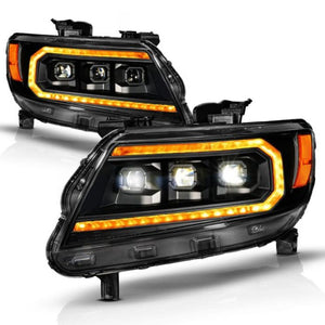 ANZO 111641 15-22 fits Chevy Colorado Full LED Headlights w/ Initiation (Amber DRL) - Blk