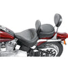 Mustang 79124 Harley Standard Rear Tire Wide Touring Vintage Solo Seat w/Driver Backrest - Black