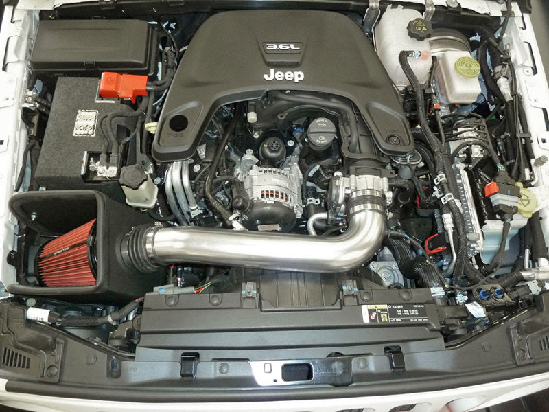 Spectre 9089 2018 fits Jeep Wrangler V6-3.6L F/I Air Intake Kit - Polished w/Red Filter