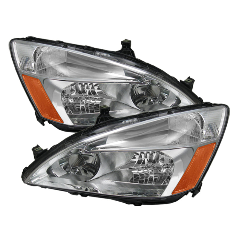 5072207 Xtune fits Honda 03-07 Accord Amber Crystal Headlights Chrome HD-JH-HA
