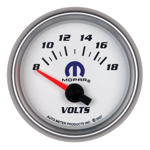 AutoMeter 880035 Autometer fits Mopar 52.4mm SSE 8-18 Volts Voltmeter Gauge