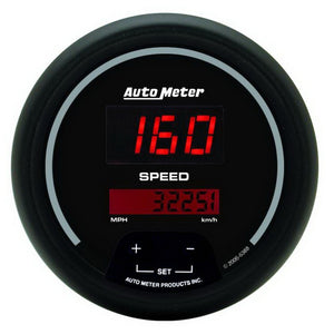AutoMeter 6388 Autometer Sport-Comp Black 3 3/8in 160 MPH Digital Speedo Gauge