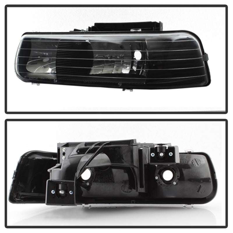5064240 Xtune fits Chevy 00-06 TahOE Amber Crystal Headlights Black HD-JH-CSIL