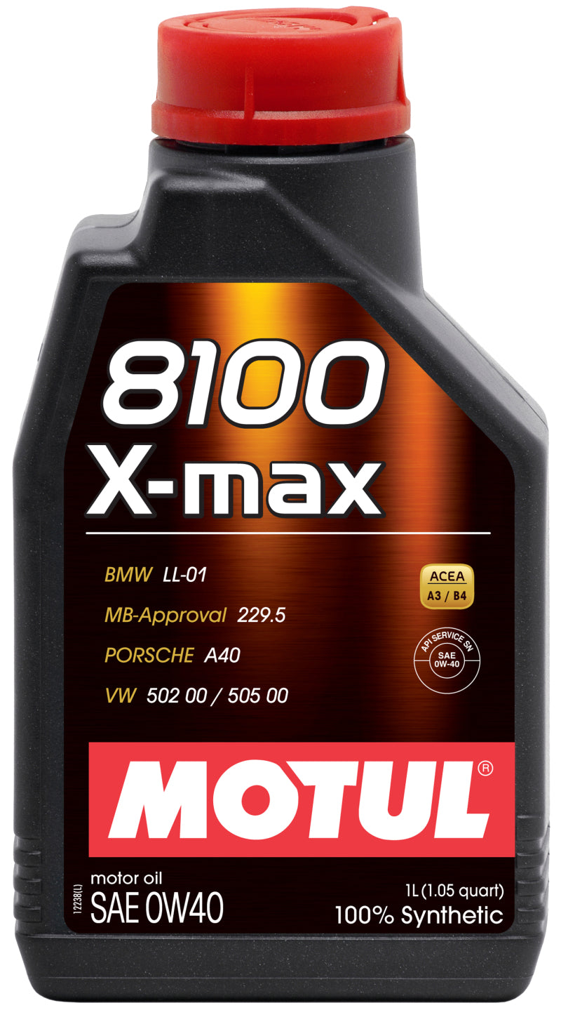 Motul 104531 1L Synthetic Engine Oil 8100 0W40 X-MAX - fits Porsche A40