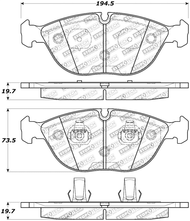 Stoptech 308.0682 Street Touring Brake Pads