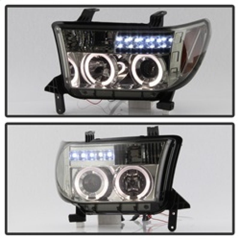 Spyder 5012043 fits Toyota 07-13 Tundra Projector Headlights LED Halo LED Smke