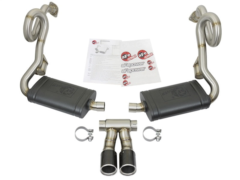 AFE 49-36415-C rce-Xp 2in 304 SS Cat-Back Exhaust w/Carbon Fiber Tips 13-16 fit