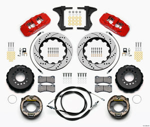 Wilwood 140-13686-DR fits AERO4 Rear Kit 14.00 Drilled Red 2005-2014 fits Musta