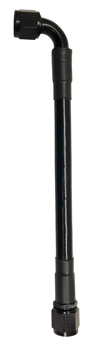 Fragola 6026-1-2-24BL -6AN Ext Black PTFE Hose Assembly Straight x 90 Degree 24in