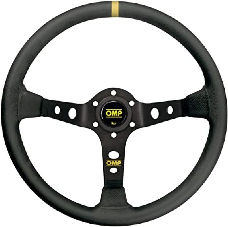 OMP OD0-2012-071 Dished Steering Wheel Corsica 330/Black In Suede Leather With Anodized Spokes