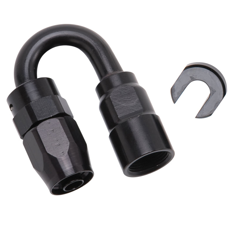 Russell 611283 Performance 5/16in SAE Quick Disc Female to -6 Hose Black 180 Degree Hose End
