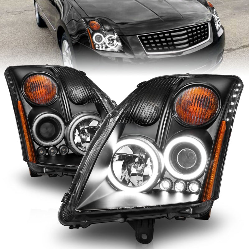 ANZO 121276 2012 fits Nissan 07-20 Sentra Projector Headlights Black