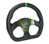NRG RST-024CF RST-024CF/GN Carbon Fiber Flat Bottom Steering Wheel Green CF