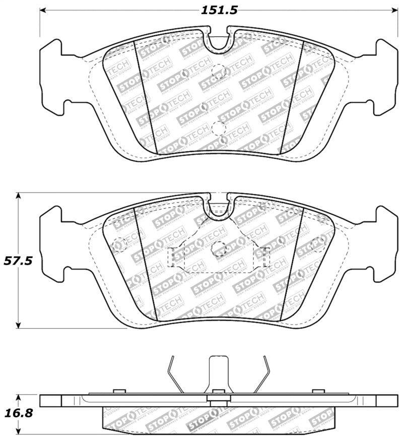Stoptech 309.0558 fits BMW Z3/Z4/323/325/328 (E30/E36) Front Brake Pads