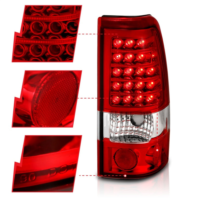 ANZO 311010 1907 fits Chevrolet 99-20 Silverado 1500 LED Taillights Red/Clear