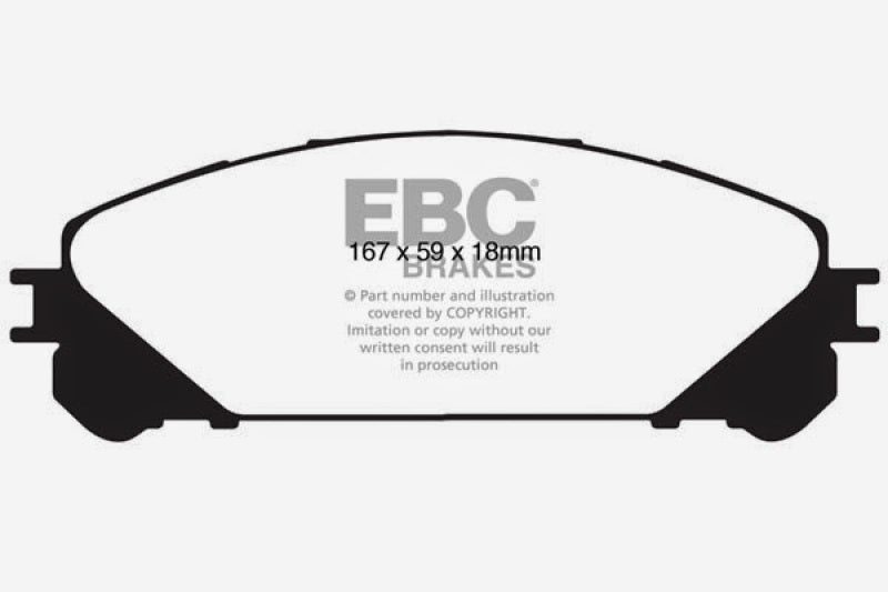 EBC DP21837 15+ fits Lexus NX200t 2.0 Turbo Greenstuff Front Brake Pads