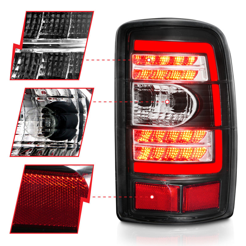 ANZO 311362 2006 fits Chevrolet 00-20 Tahoe LED Tail Lights w/ Clear Lens Black Housing