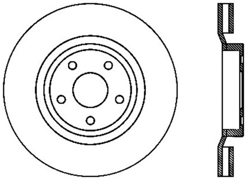 Stoptech 127.58003L 06-10 Jeep Grand Cherokee SRT-8 Slotted & Drilled Front Left Rotor