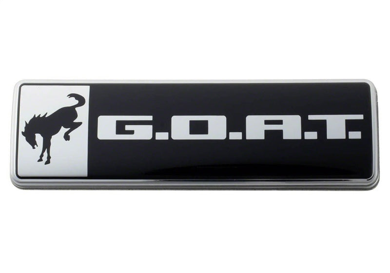 fits Ford Racing M-1447-GOAT Bronco/Bronco Sport G.O.A.T. Badge - Black/Chrome