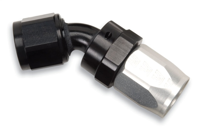 Russell 613113 Performance -10 AN Black/Silver 45 Degree Full Flow Swivel Hose End