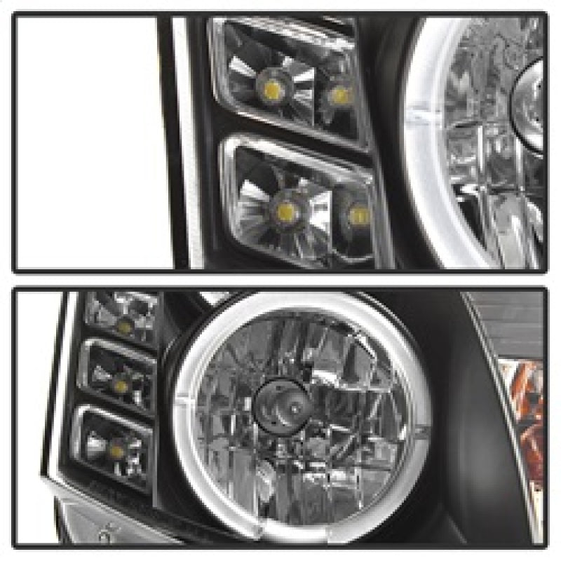 Spyder 5011060 fits Infiniti 03-07 G35 2DR Projector Halogen - LED Halo DRL Blk