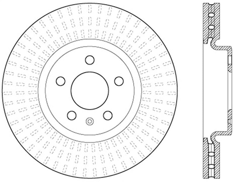 Stoptech 126.33136CSL 12-16 Audi A4 Cryo Slotted Front Left Sport Brake Rotor
