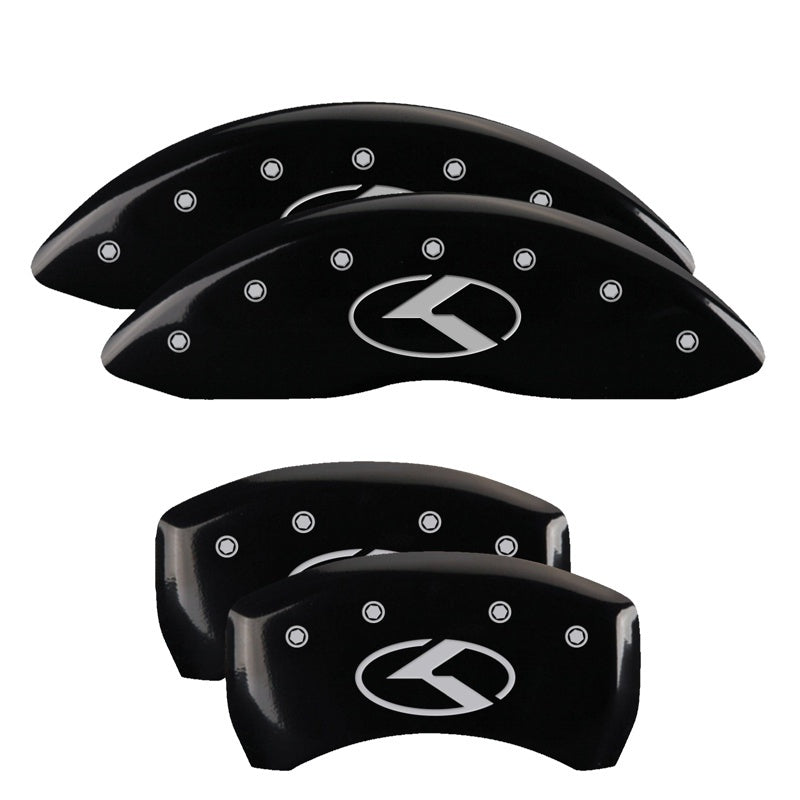 MGP 21191SCRKBK 4 Caliper Covers Engraved Front & Rear Circle K/fits Kia Black F
