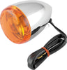 Bikers Choice 489936 Chrome Bullet Front Turn Signal Amber Lens Single Filament