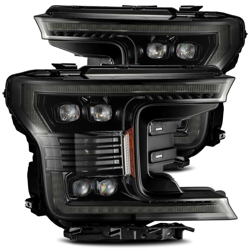 AlphaRex 880165 fits Ford 18-20 F-150 NOVA LED Proj Headlight Plank Style Alpha Blk w/Activ Light/Seq Signal/DRL