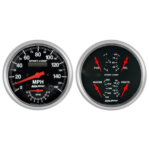 AutoMeter 3505 Autometer Sport-Comp Quad & Tach/Speedo 5in. - 2 Pc.