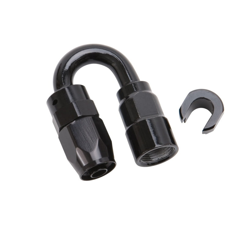 Russell 611233 Performance 3/8in SAE Quick Disc Female to -6 Hose Black 180 Degree Hose End
