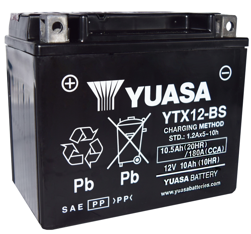 Yuasa YUAM3RH2SIND YTX12-BS Maintenance Free AGM 12 Volt Battery (Bottle Supplied)