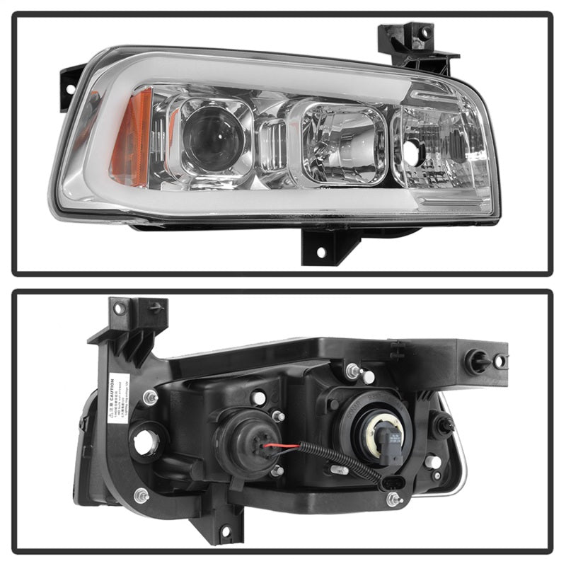 Spyder 5085238 fits Dodge 06-10 Charger Projector Headlights - LED Light Bar -