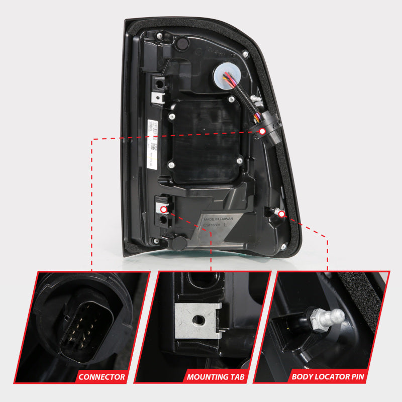 ANZO 19-24 RAM 1500 (Factory LED Models ONLY) Full LED Tail Lights SeqSig Black - Pair