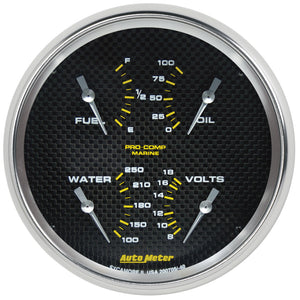 AutoMeter 200705-40 Autometer Marine Carbon Fiber 5in Gauge - 100PSI