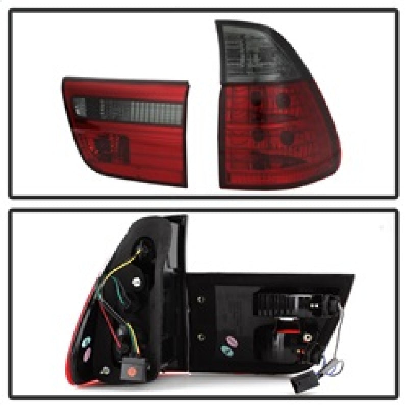 Spyder 5000842 fits BMW 00-06 E53 X5 4PCS Euro Style Tail Lights- Red Smoke ALT