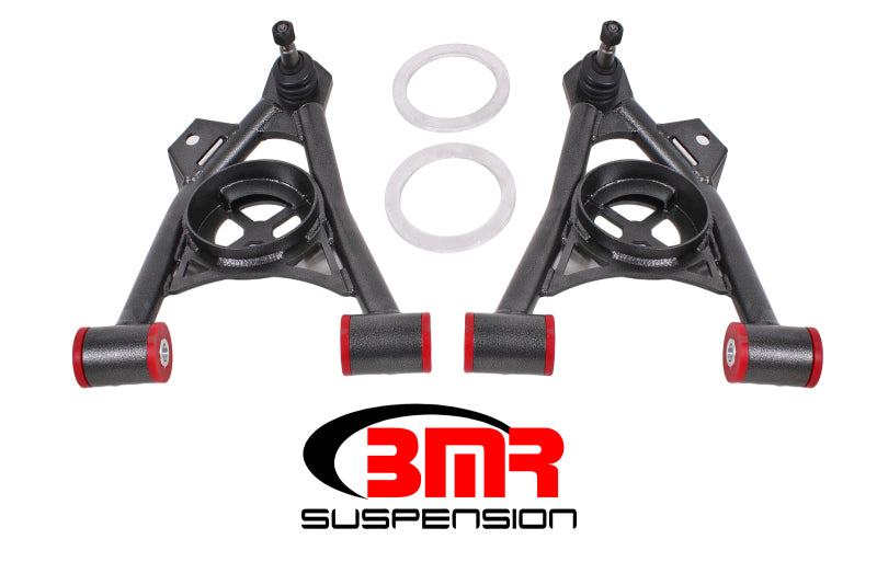 BMR AA043H Mustang Lower Non-Adj. A-Arms (Poly) w/ Tall Ball Joint / Spring Pocket - Black Hammertone