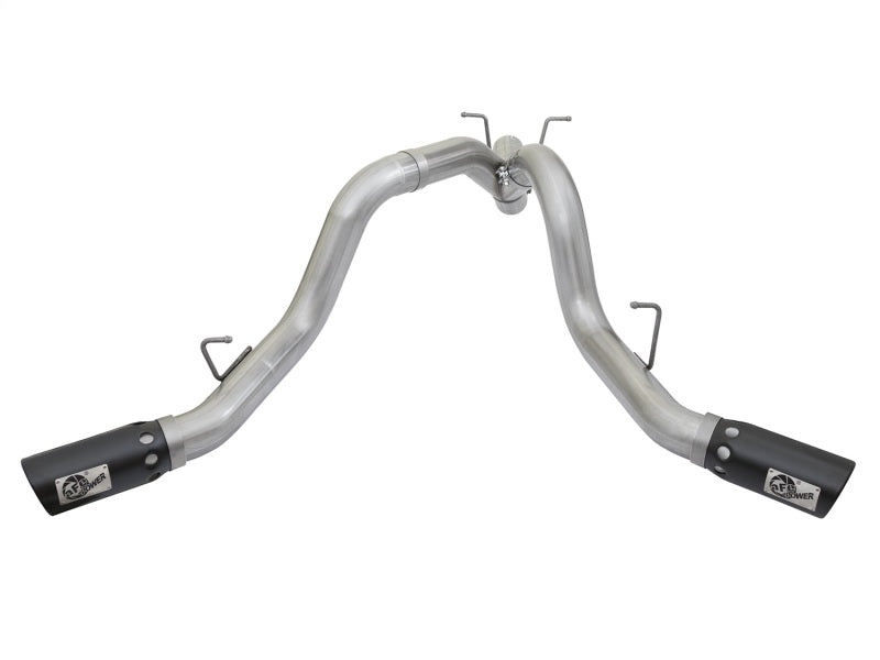 AFE 49-04086-B 4in DPF-Back Alum Steel Exhaust System w/Dual Exit Black Tip 201