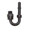 Russell 644013 Performance Adapter Fitting 3/8in SAE Quick Disc Male to #6 SAE Port Male Swivel 180Deg Blk