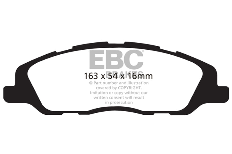 EBC DP21868 fits Ford 13-14 Mustang 3.7 (A/T+Performance Pkg) Greenstuff Front Brake Pads