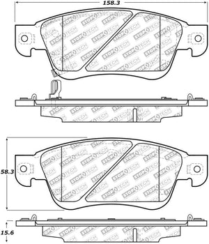 Stoptech 305.1287 Street Select 07-08 Infiniti G35/ 08-13 G37/ 14-16 Q60 Front Brake Pads w/ Hardware
