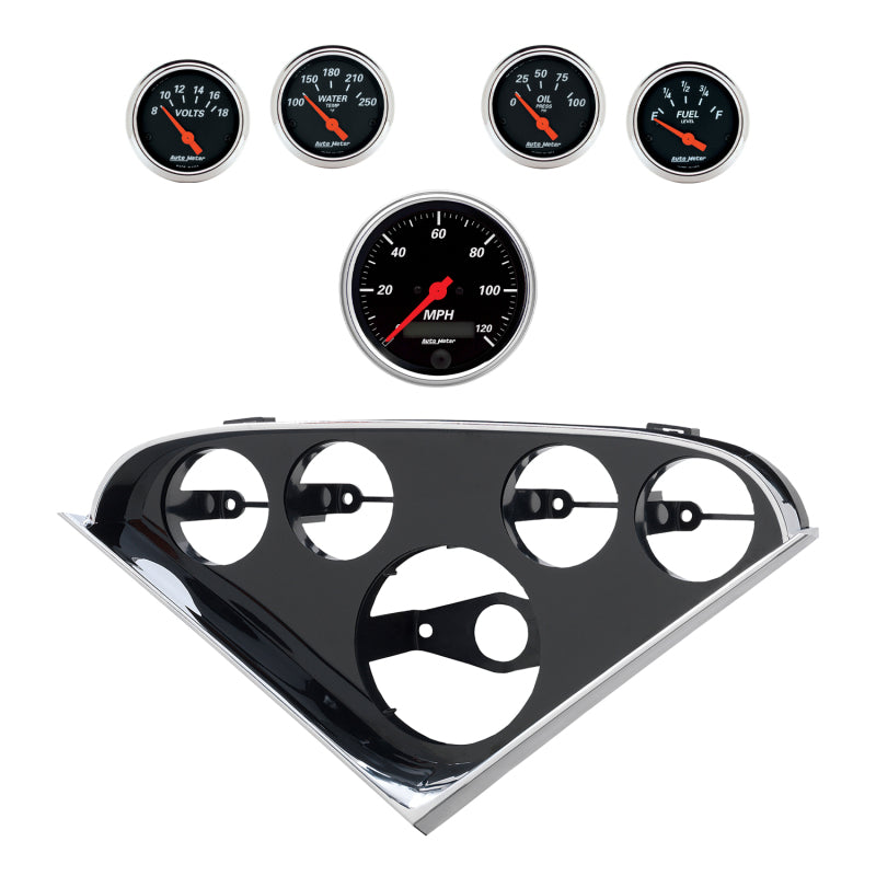 AutoMeter 2207-06 Autometer Designer Black Direct Fit Dash Kit 55-56 fits Chevrolet (1 x 3-3/8in. / 4 x 2-1/16in.)