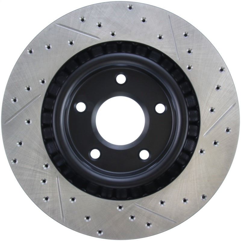 Stoptech 127.62085R Power Slot 05-07 fits Cadillac XLR / 06-09 Chevy Corvette Front Right Drilled & Slotted Rotors