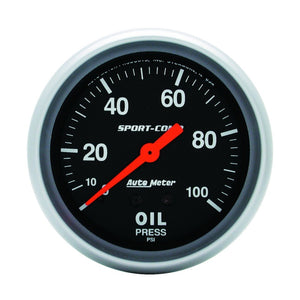AutoMeter 3421 Autometer Sport-Comp 66.7mm 0-100 PSI, Mechanical Oil Pressure