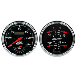 AutoMeter 1452 Autometer Designer Black Quad & Tach/Speedo 5in. - 2 Pc.