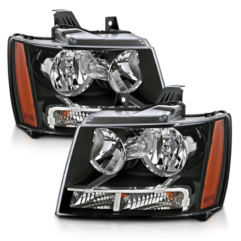 ANZO 111392 2014 fits Chevrolet 07-20 Tahoe/Suburban Crystal Headlights Black